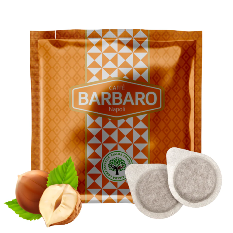 Cialde Caffè Barbaro ESE 44mm Aromatizzati - 15pz - Nocciola