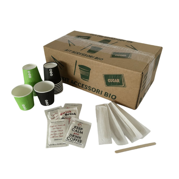 Kit Caffè – 150 Bicchierini, Palettine e Zucchero Accessori per il caffè