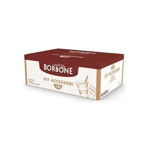 Caffè Borbone - Kit 100 bicchierini, palette e bustine di zucchero
